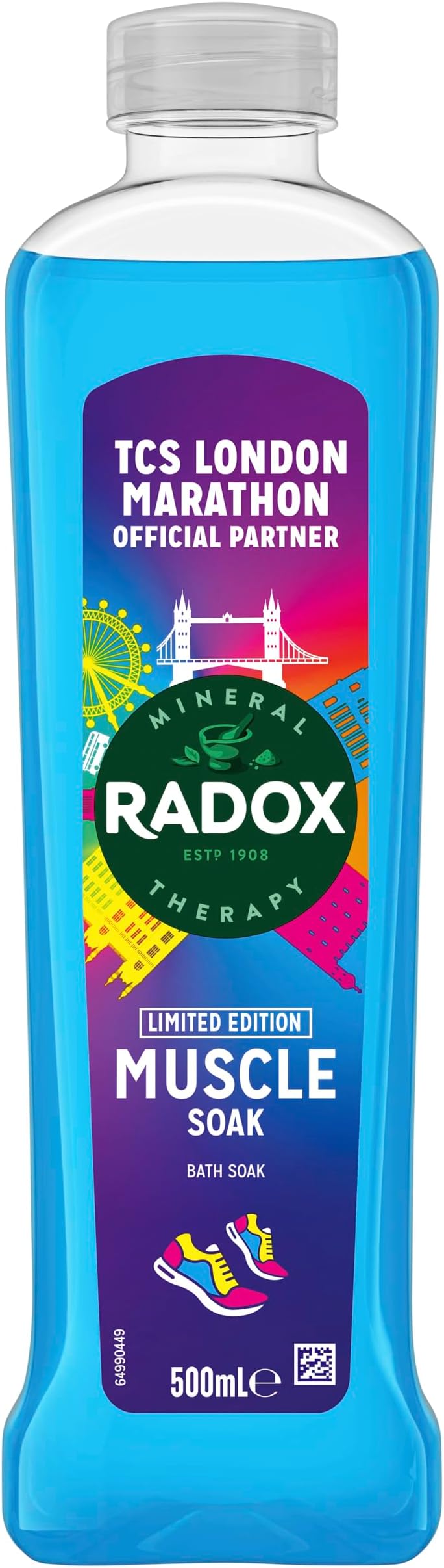 Radox Mineral Therapy Muscle Soak Bath Soak Bath gel uniquely blended with minerals, herbs & a soothing thyme fragrance for a restorative bubble bath 500 ml