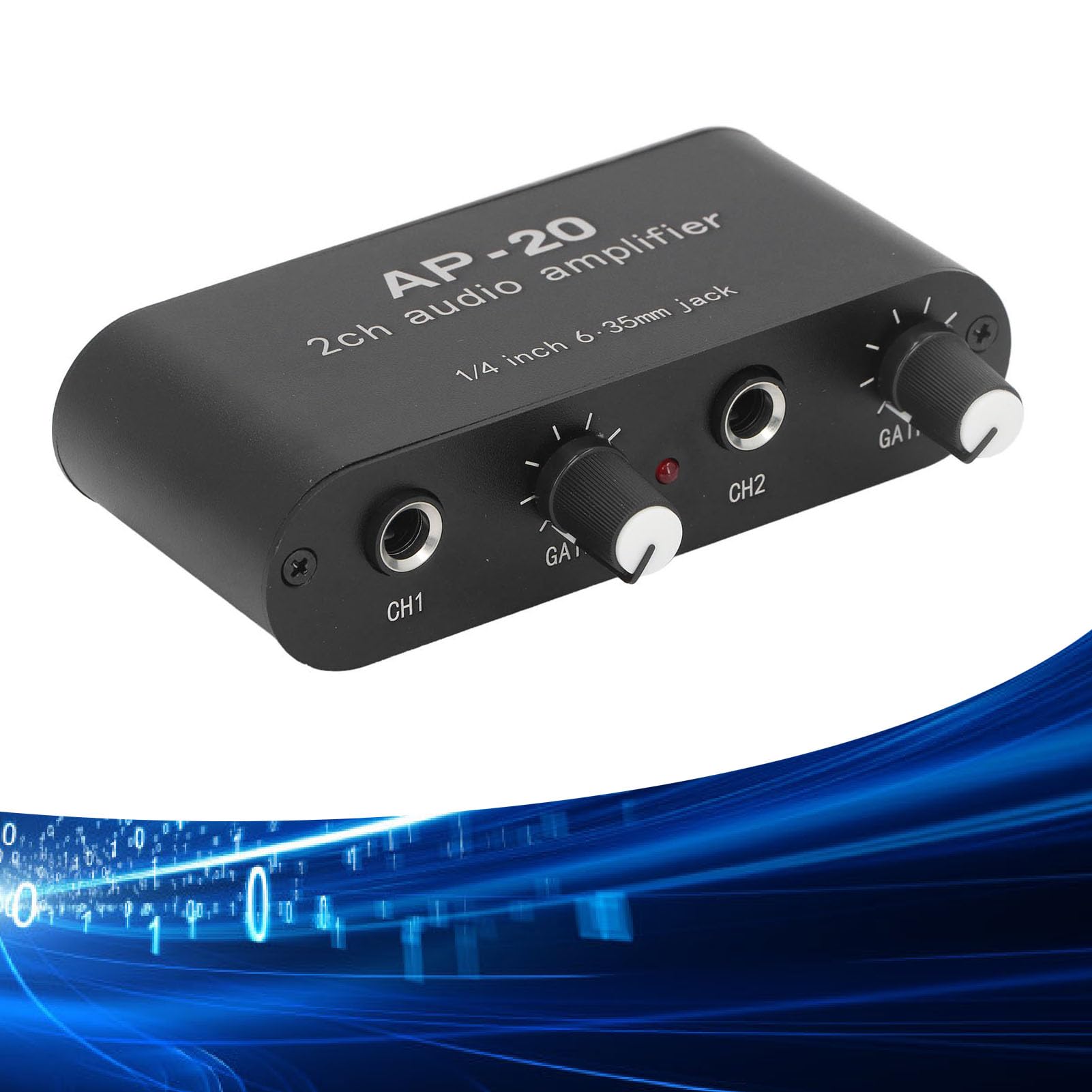 Tonvorverstärker Zweikanal Mikrofon Verstärkervorverstärker 1/4 Zoll 6.35mm 0-20DB Verstärkung DC5V-12V