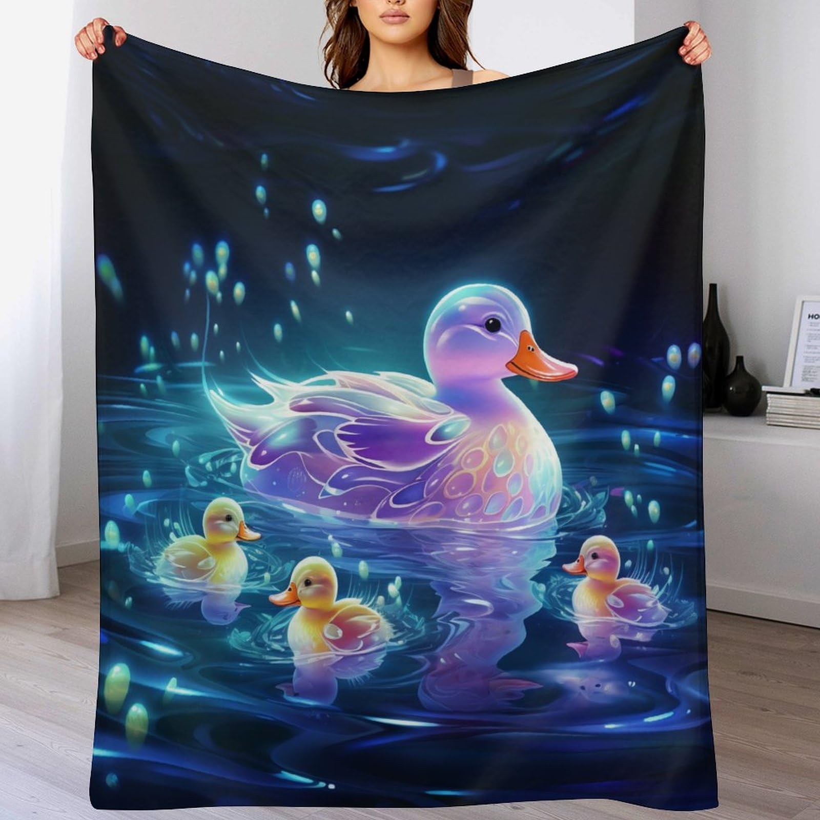 Manta de franela de pato térmica y suave colcha de cama grande