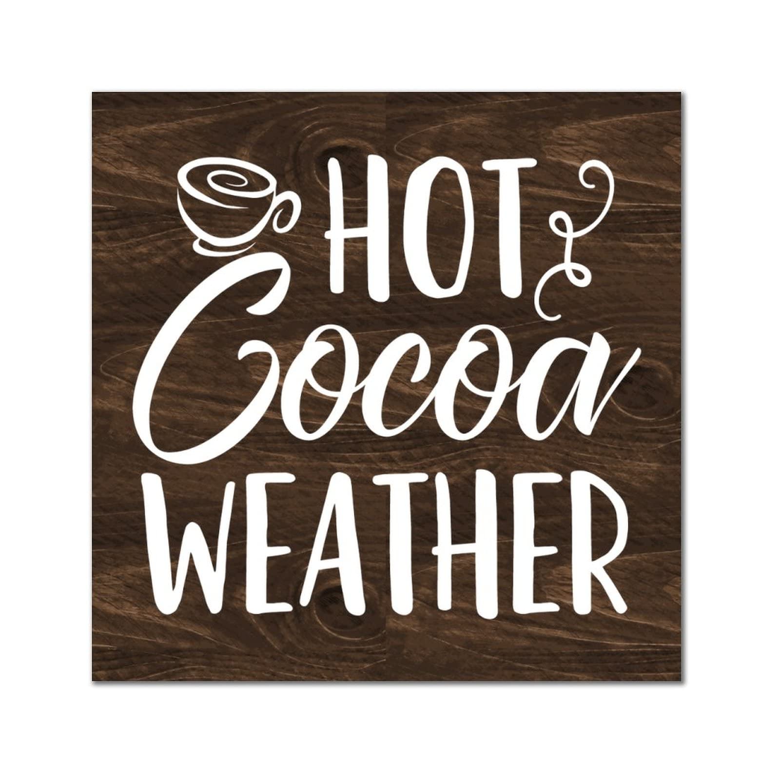 Plaque bois Hello Winter pour cocooning au salon en hiver 35cm