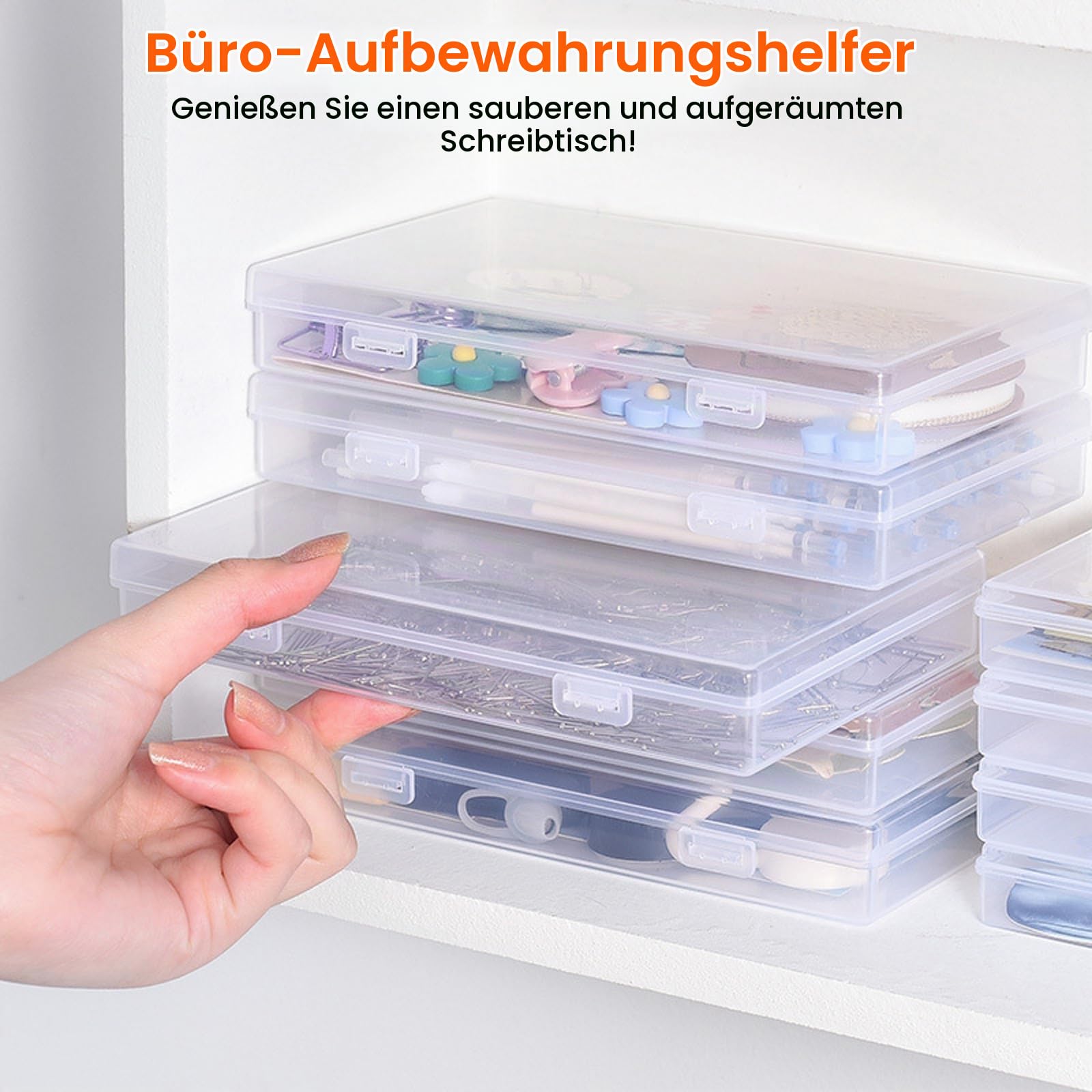 2 Pack Kunststoff Aufbewahrungsbox mit Deckel Flach Kunststoffbox Papier Organizer Dokumentenbox A4 Plastikbox 31x22 x5CM Kisten Aufbewahrung Boxen Aufbewahrung für Dokumente Bausteine Foto Briefe Küche, Haushalt & Wohnen