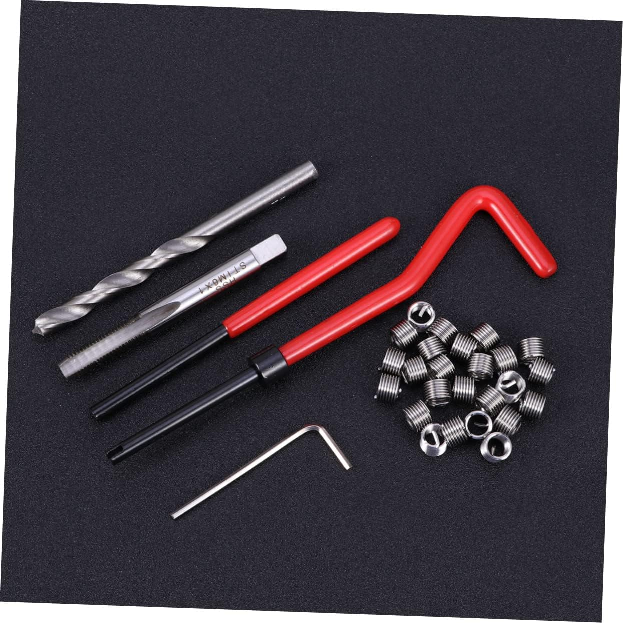 30pcs Metric Thread Repair Kit with Drill Bits and Inserts for Automotive Applications Thread Insert Tool