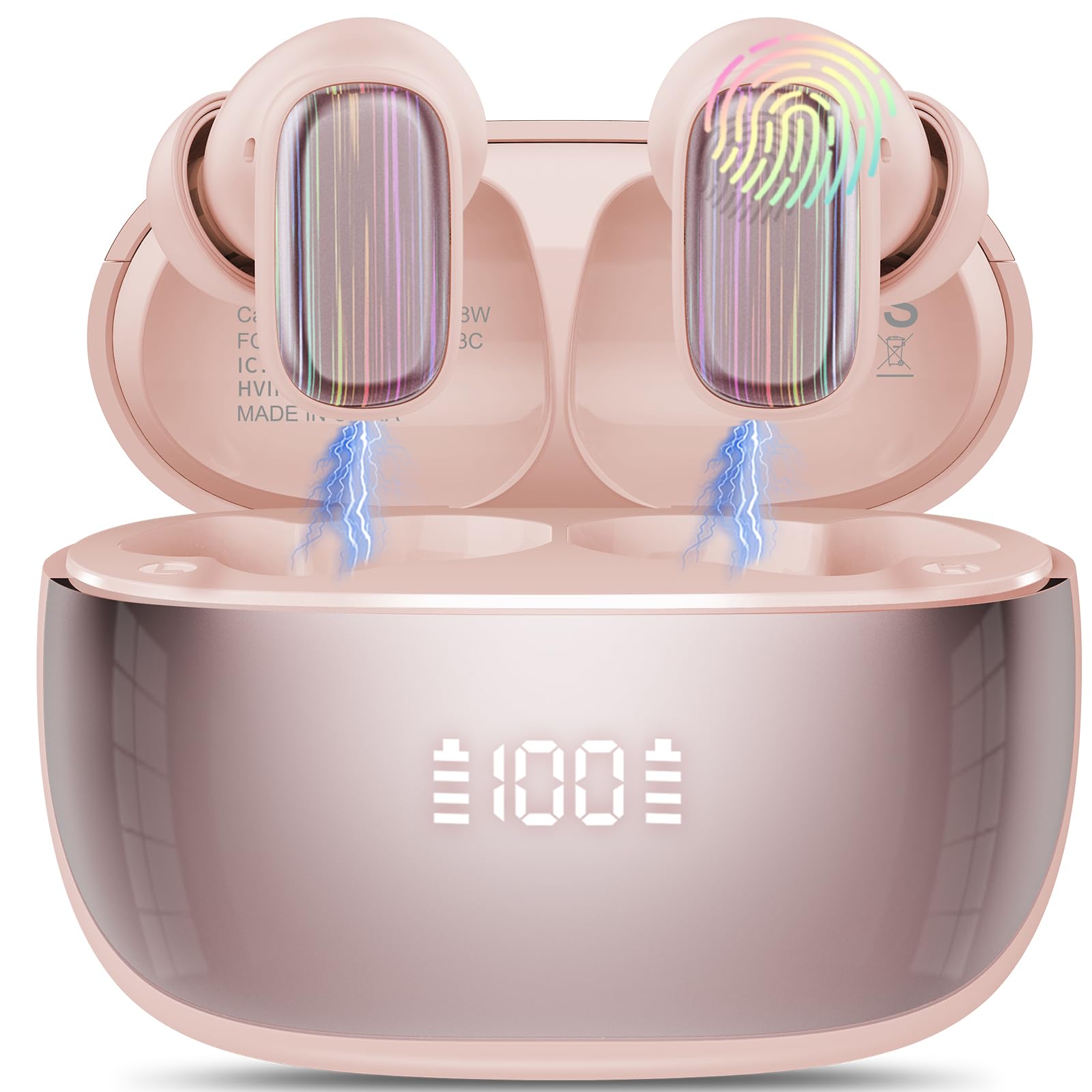 Conyat AI Kopfhörer Übersetzer, 3-in-1Echtzeit Sprachübersetzer Kopfhörer 164 Sprachen mit App, 6 Übersetzungsmodi, 40H Bluetooth 5.4 Übersetzer für Studium, Reisen, Rosa