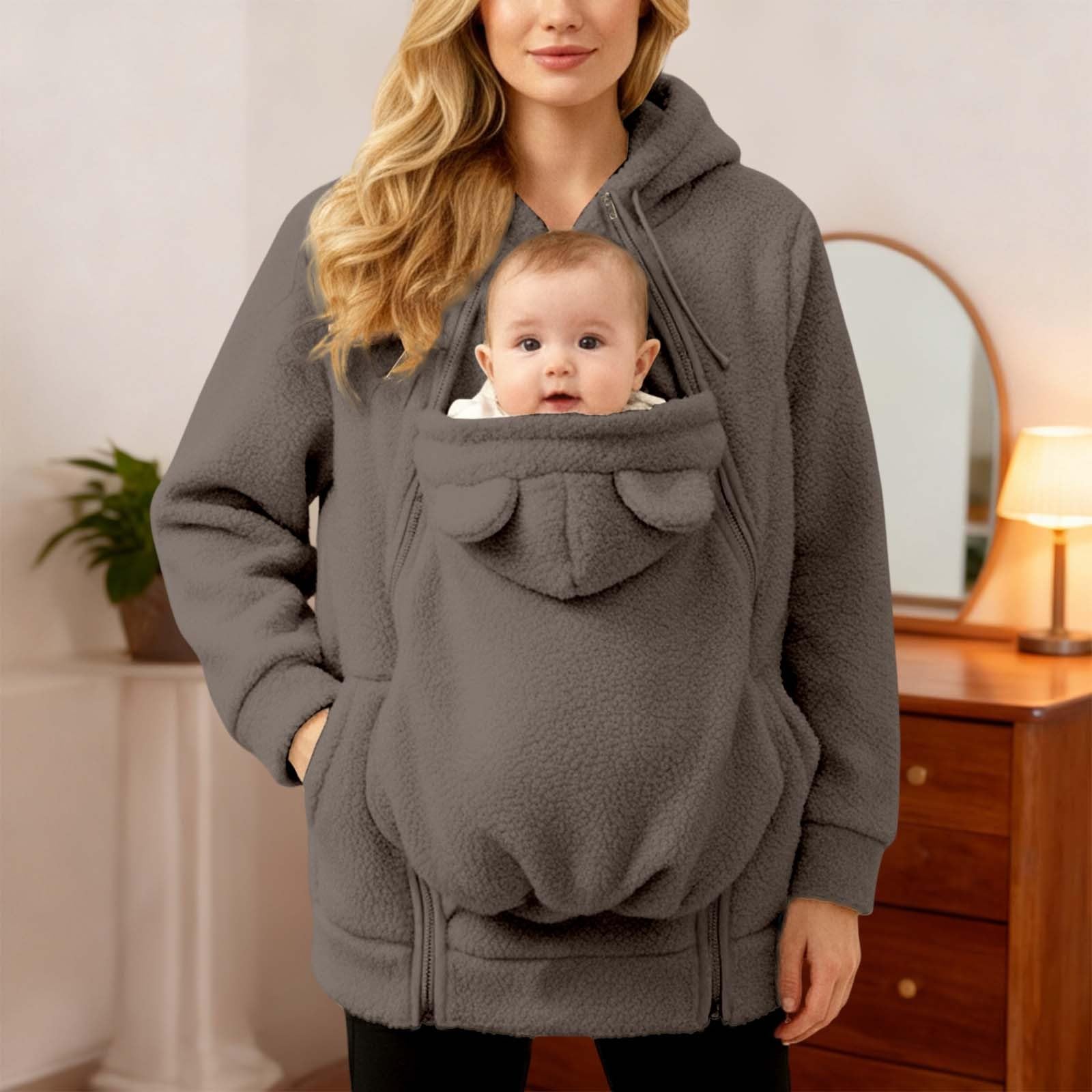 Giacca da Donna in Pile con Cerniera 2 in 1 per Neonati, Cappotto Invernale per maternità, Vestiti Neonati Spessi Felpe Ragazzo Belle