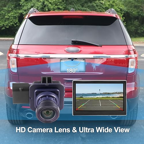 Miniatura 4 de Cámara de seguridad de visión trasera de visión trasera de asistencia de estacionamiento compatible con 2011 2012 2013 2014 2015 Ford Explorer Views