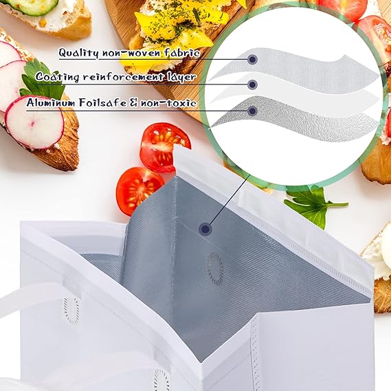 100 Stück Isolierte Take Away Taschen - Wiederverwendbare Thermotaschen 24x15x24cm