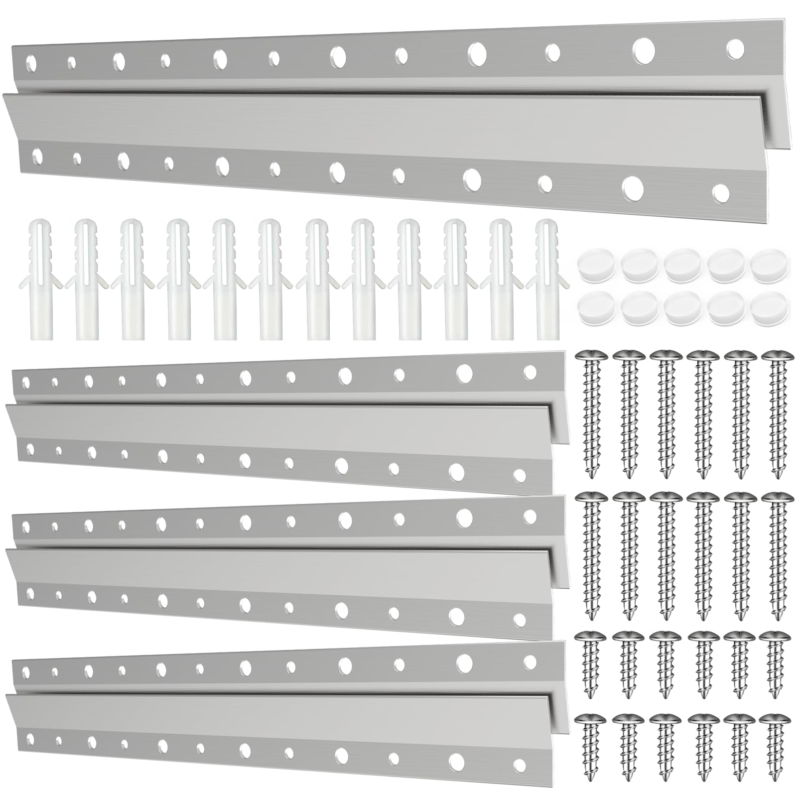 Photo 1 of 12"-4 Pairs French Cleat Hanger,Z-Hanger Picture Hanging Kit,Wall Mounting Brackets Cleat Picture Hanger Kit Z Bar Clips for Hanger Supports 60 lbs,Z Bar Hanger for Pictures,Mirrors,and Art