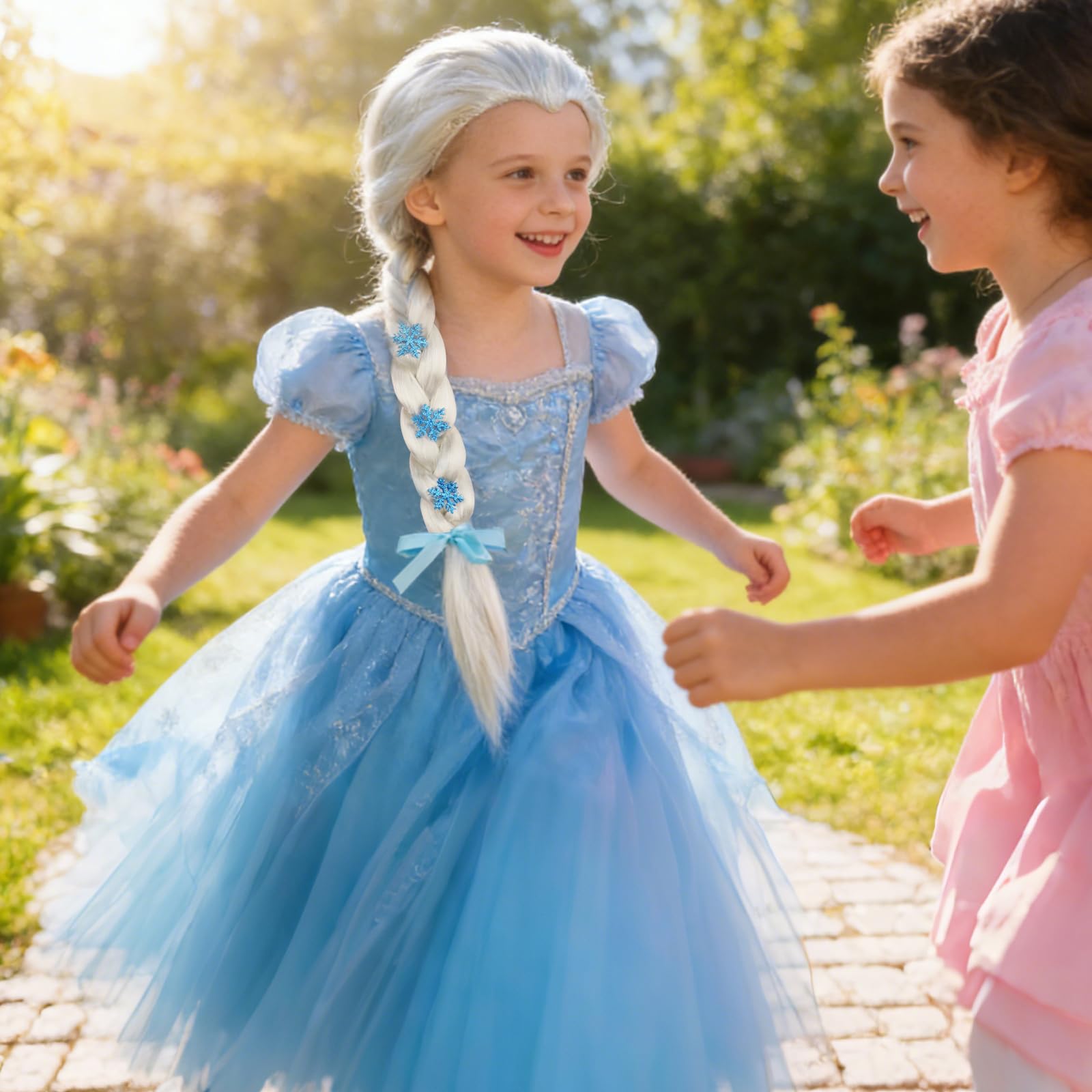 Parrucca Elsa, Principessa Parrucca Per Bambini, Parruccas Rapunzel Bambina, Principessa Parruccas Treccia Per Bambini e Adulti Cosplay per Halloween Carnevale