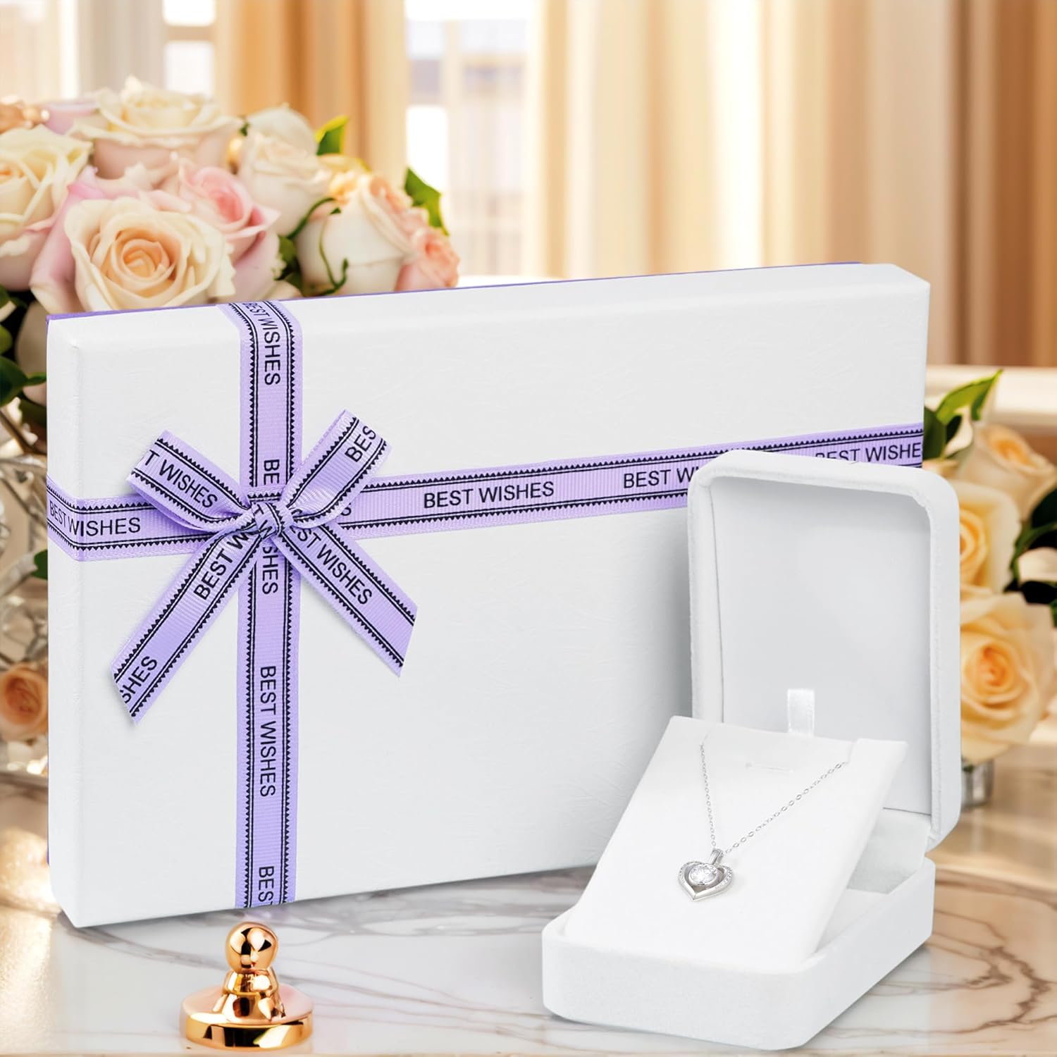 Heart Pendant Necklace for Women, 1-3 Carat Moissanite Necklace Gifts for Anniversary Birthday Jewelry for Wife Girlfriend Mom - Image 4