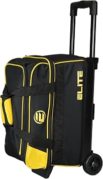 ELITE Basic Bowling Bag Double 2 Ball Roller with Rolling Wheels