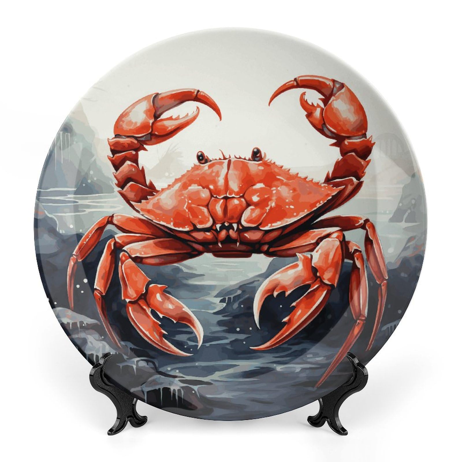 食器    Crab plate Amazon.com | EKYOSHCZ Bone China Decorative Plate Red Crab