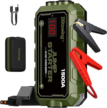 1500A Jump Starter 12V Portable Jump Box for 6L Gas 3L Diesel