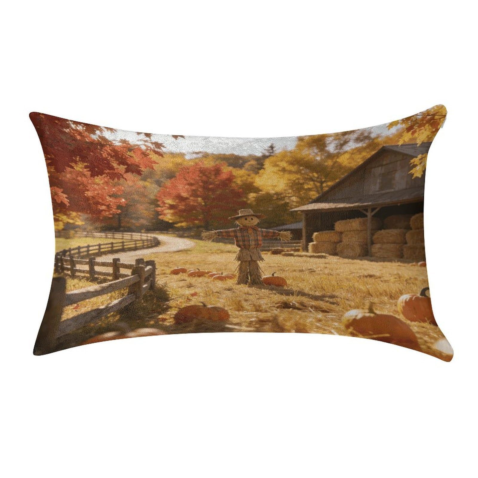 Fodpand Style Autumn Field Watchman Pillowcase,Elegant Designed Home Decor,Velvet Pillowcase,Soft And Cozy,Pillow Case Cover With Hidden Zipper For Bedroom, Sofa, Couch