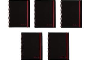 Black n Red Notebook 8.5 x 11 Ruled Paper