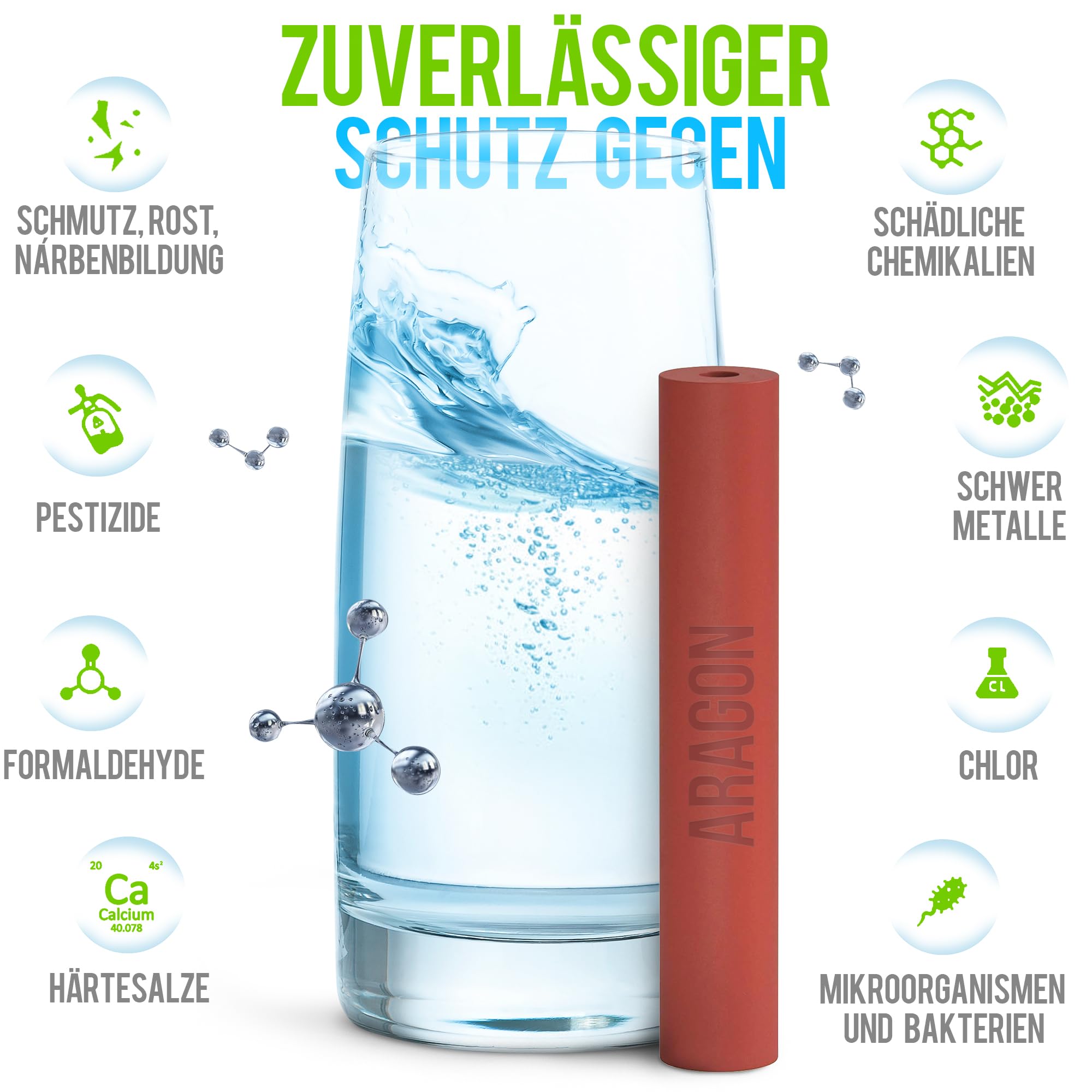 Aragon Filterkartusche für Geyser Euro Wasserhahnfilter, Packung mit 2 (6000L)