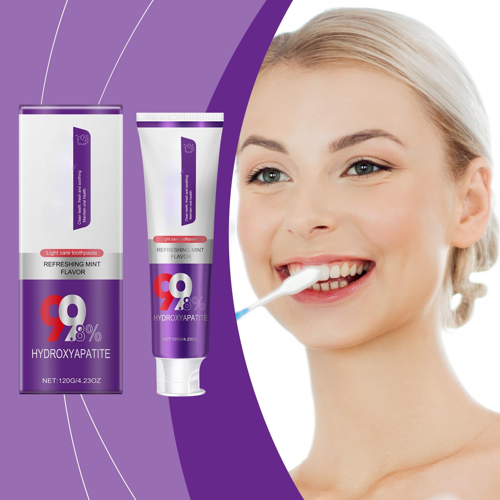 Dentifricio sbiancante avanzato for denti gialli - Rimuove le macchie, cura lo smalto con idrossiapatite e teobromina, formula delicata(3pcs)