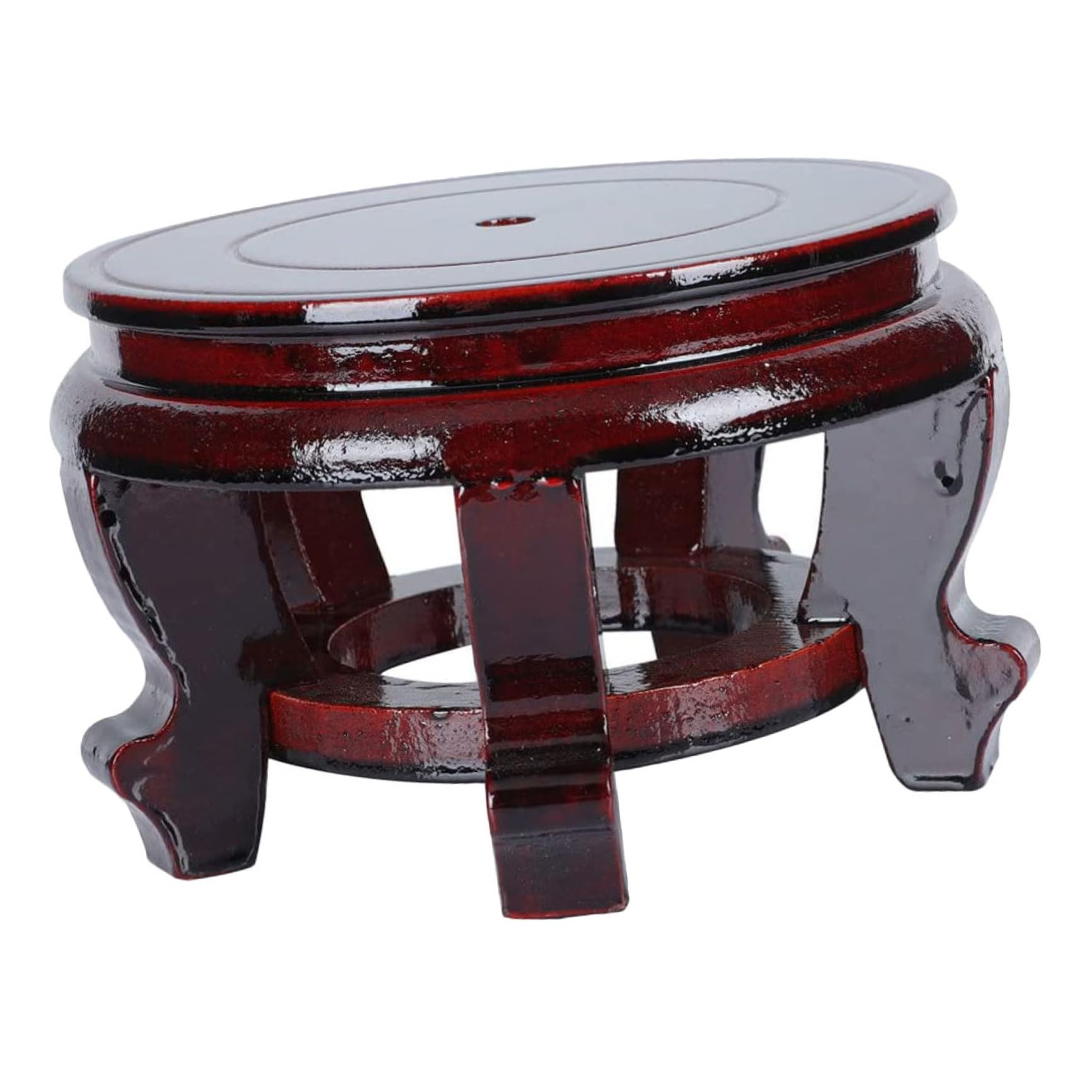 FOMIYES Soporte para Macetas de Madera Maciza Redonda 24 Cm Diámetro X 12 Cm Alto, Base Elevadora Resistente hasta 63 Kg para Decoración Interior, Expositor para Plantas, Peceras