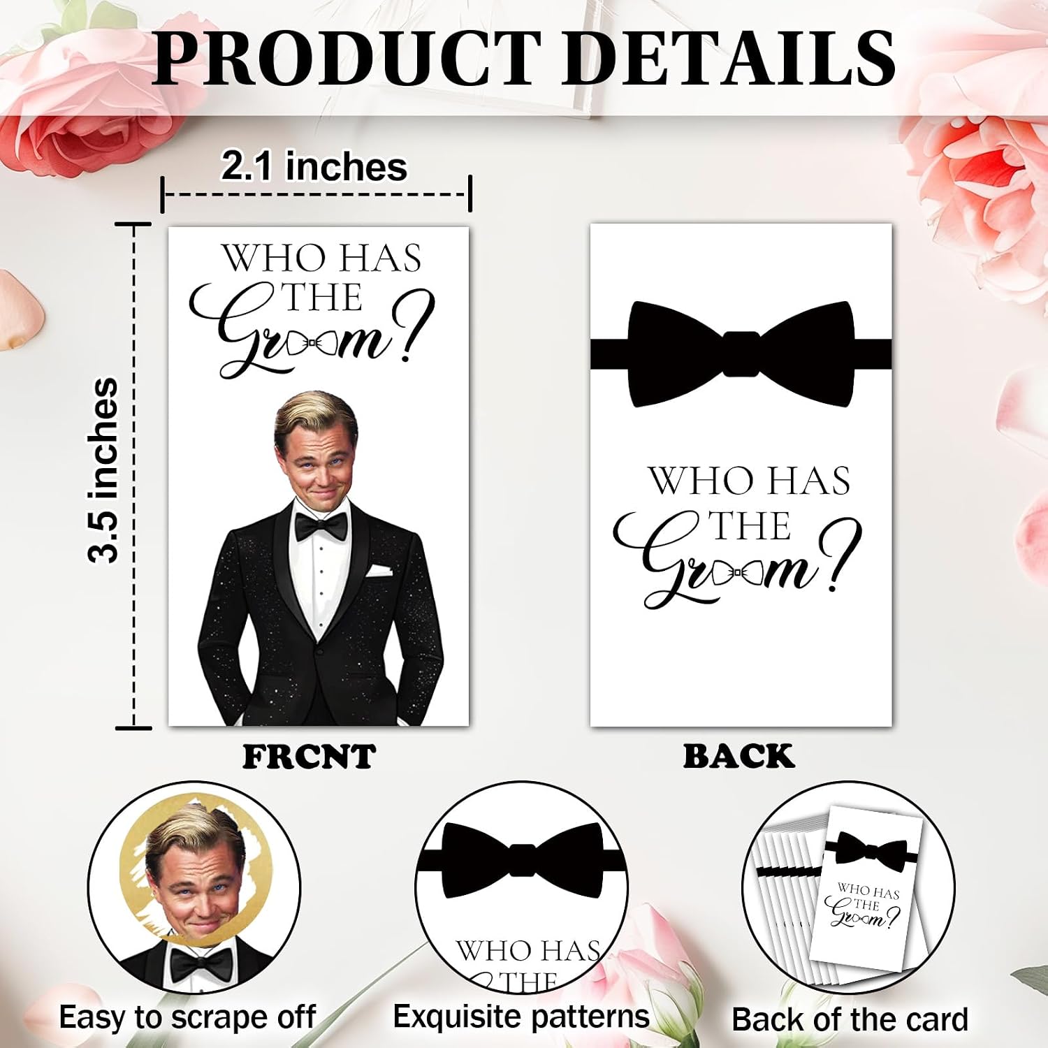 Minimalism Bridal Shower Games, Who Has The Groom Scratch Off Celebrity Cards for 41 Guests, Fun Wedding Shower Game for Guests, Engagement, Bachelorette Party Scratch Off Cards