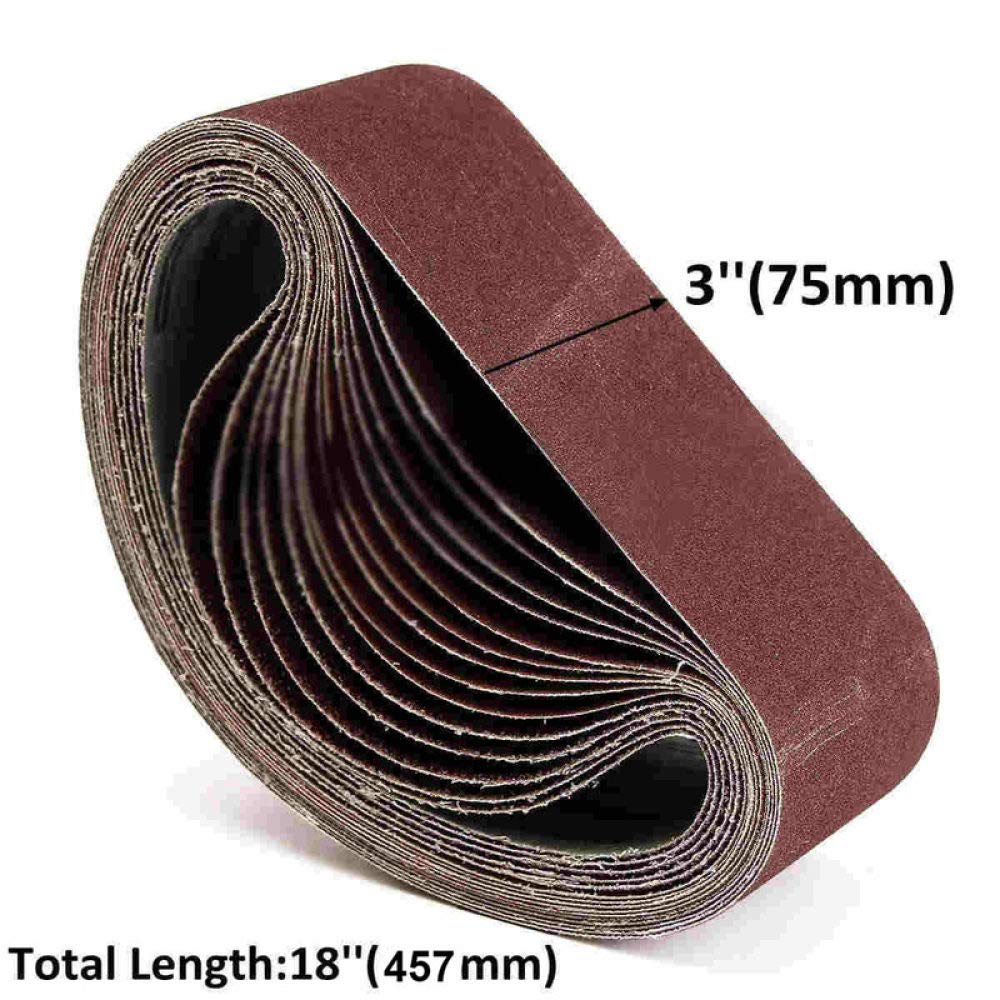 10 Uds 75x457mm bandas de lijado P40 - P1000 banda abrasiva de pantalla de lijado para madera suave metal pulido banda abrasiva, 320#