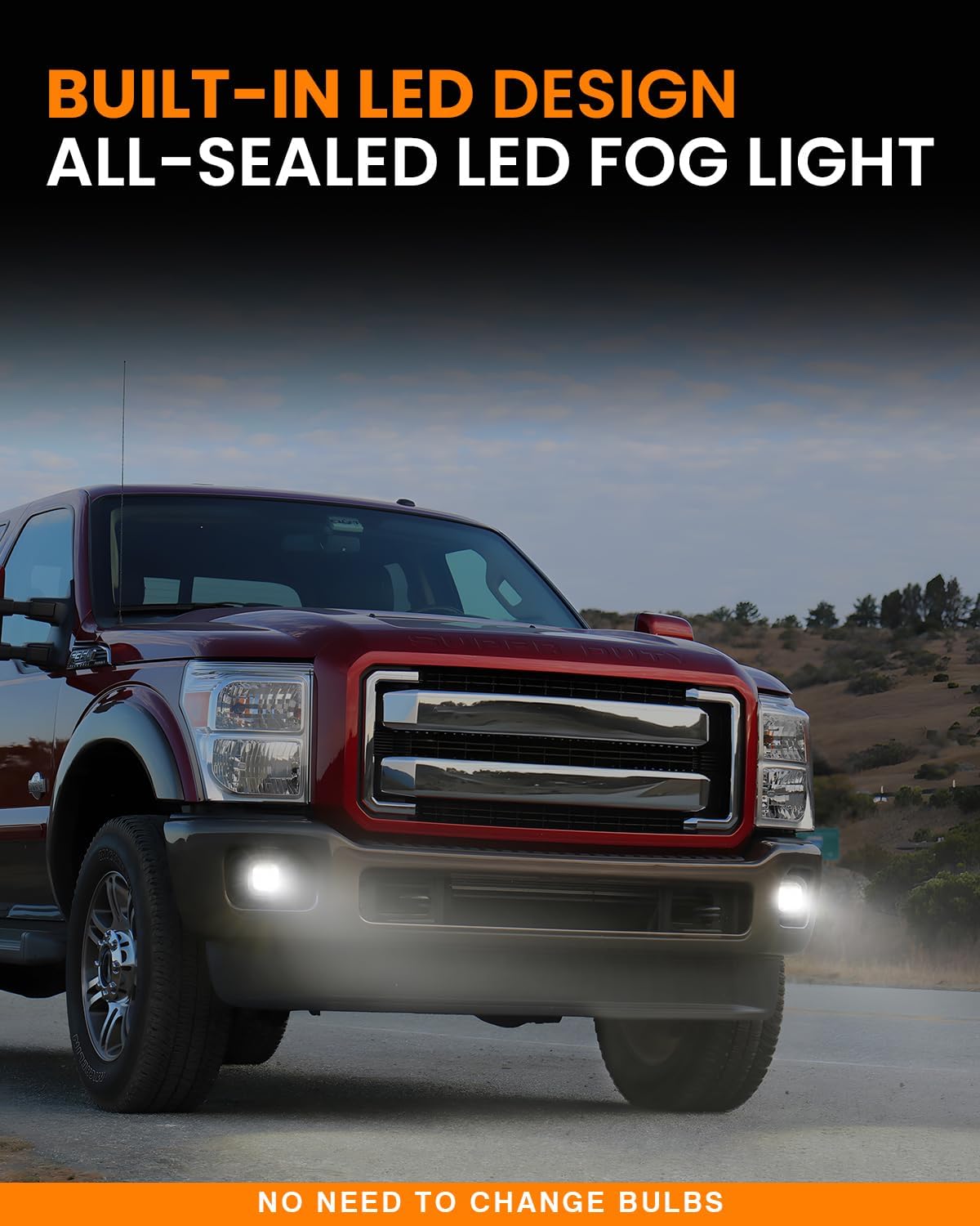 BICYACO LED Fog Lights Assembly with Bezel Covers Mounting Brackets Compatible with 2011-2016 Ford F250 F350 F450 F550 Super Duty, Front Bumper Driving Fog Lamp Kit Clear Lens, A Pair