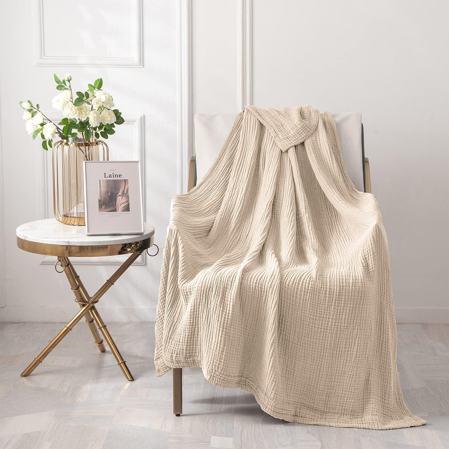 EMME Muslin Cotton Blankets with four-layer yarn textile process