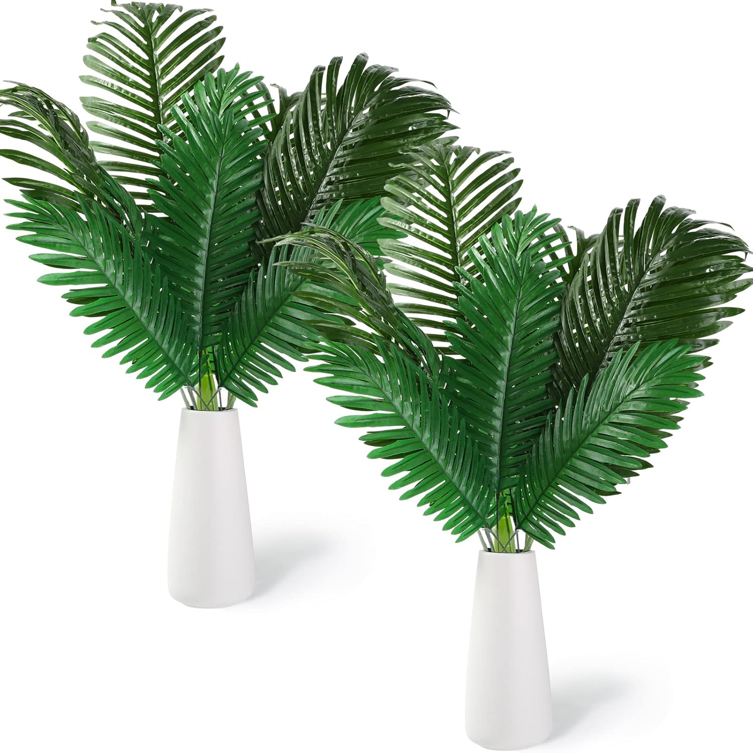 Cindeer 12 Pcs Large Artificial Palm Leaves Bulk for Sunday Fake Palm Branches 26 Inch and 18 Inch Greenery Tree Decor for Outdoor Sunday Kitchen Party Indoor Home Wedding Decor