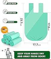 Vista 3 de AYOTEE Bolsas de basura biodegradables compostables de 4 galones, 140 unidades, sin perfume, capacidad de 15-23 litros, bolsas de basura de 4 a 6