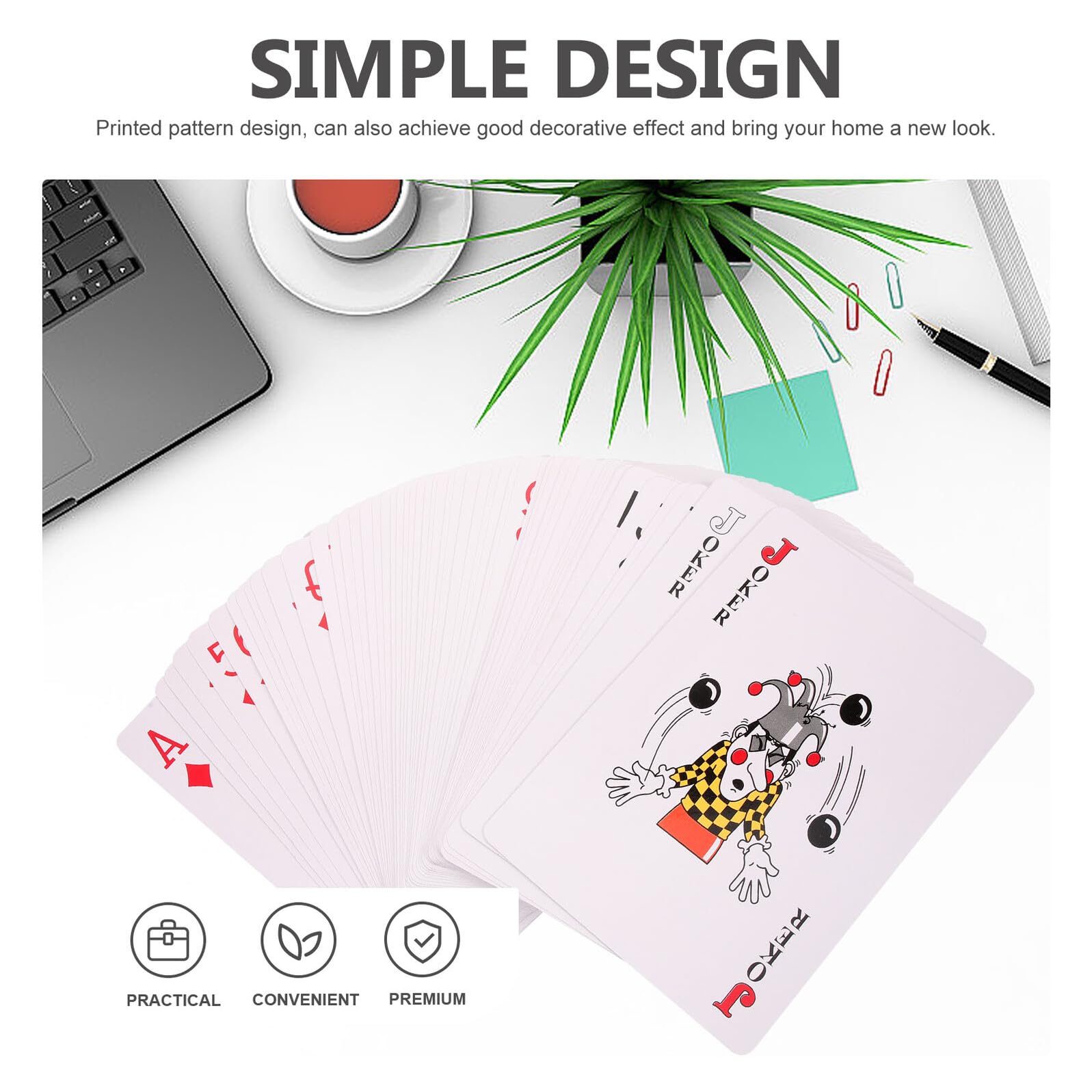 Juego de Cartas de Póquer Gigante para Fiestas, 1 Set de Papel Fácil de Guardar Efecto Decorativo Adecuado para Juegos de Mesa y Reuniones