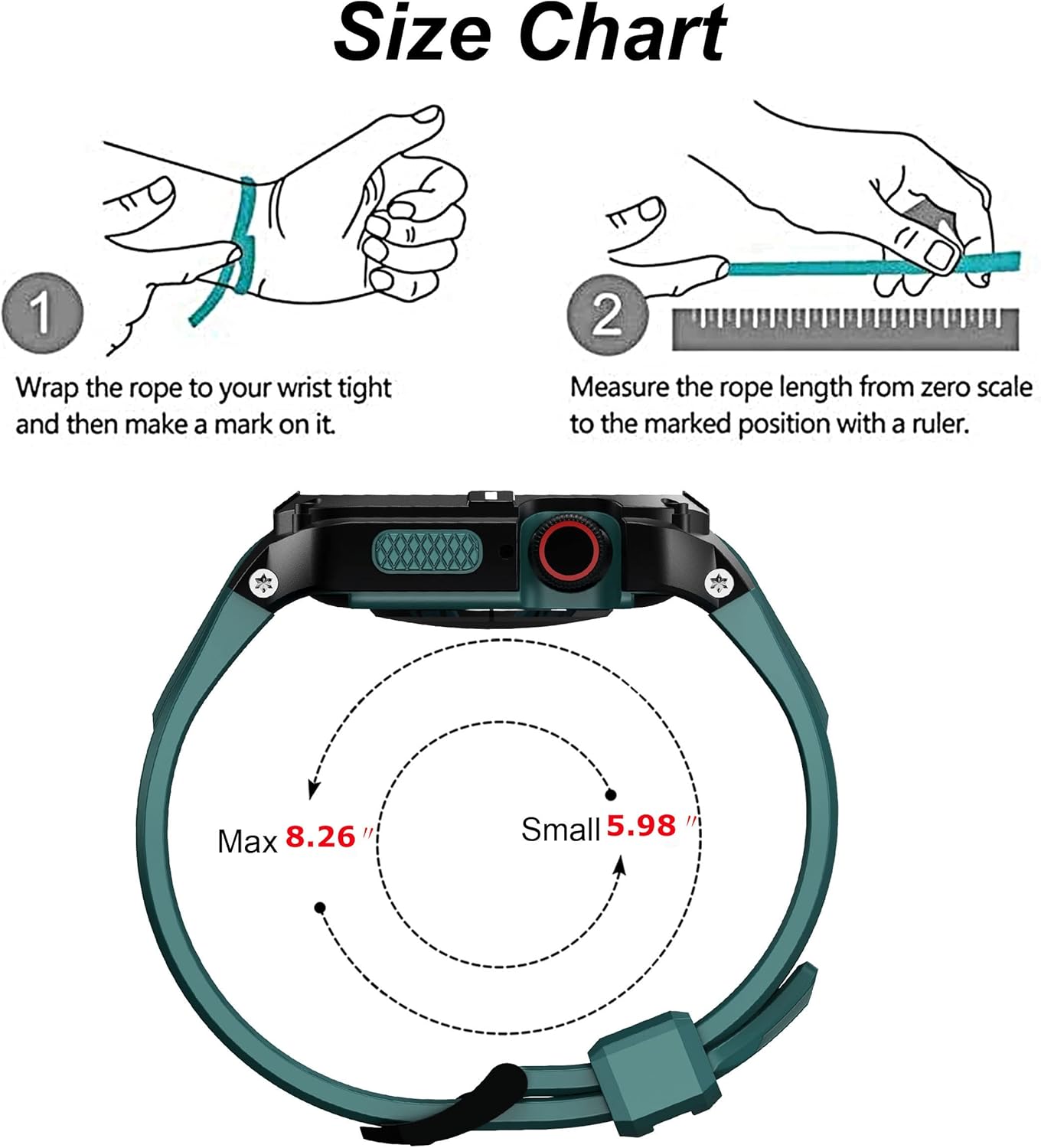 T-ENGINE Metal Case Compatible with Apple Watch Series 7/8/9 (45mm) for se Series 6/5/4 (44mm), One-Piece Metal Case with TPU Band for 45mm 44mm