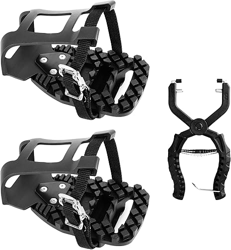 Miniatura 10 de Venzo Clips para dedos de bicicleta para bicicleta, adaptadores de pedal de bicicleta de ejercicio para interiores, compatible con pedal de