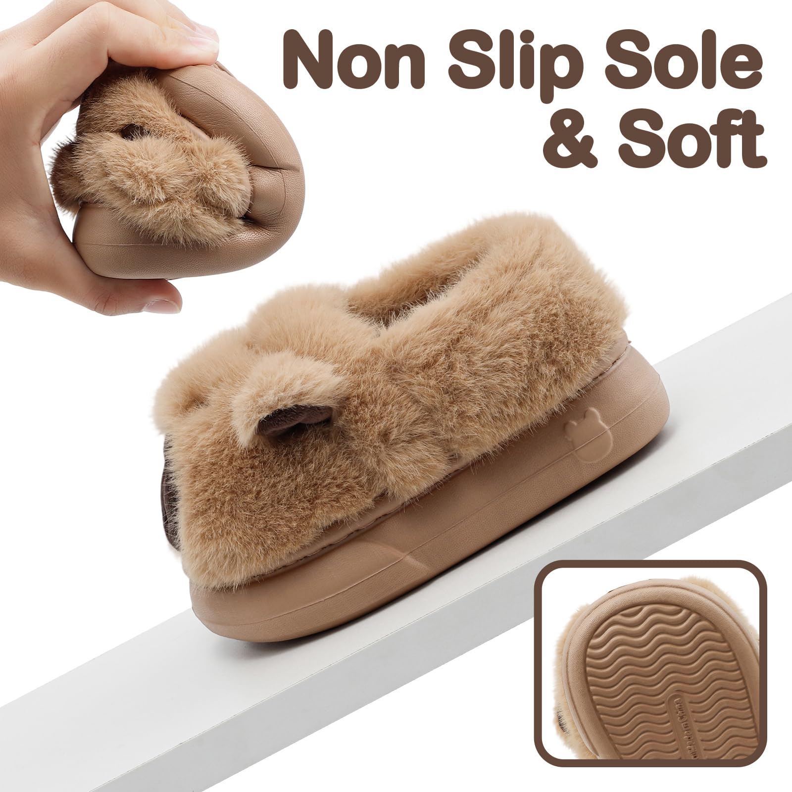 MASOCIO Pantofole per Bambini Peluche Invernali Scarpe Cartoni Animati Ciabatte Chiuse da Casa Antiscivolo