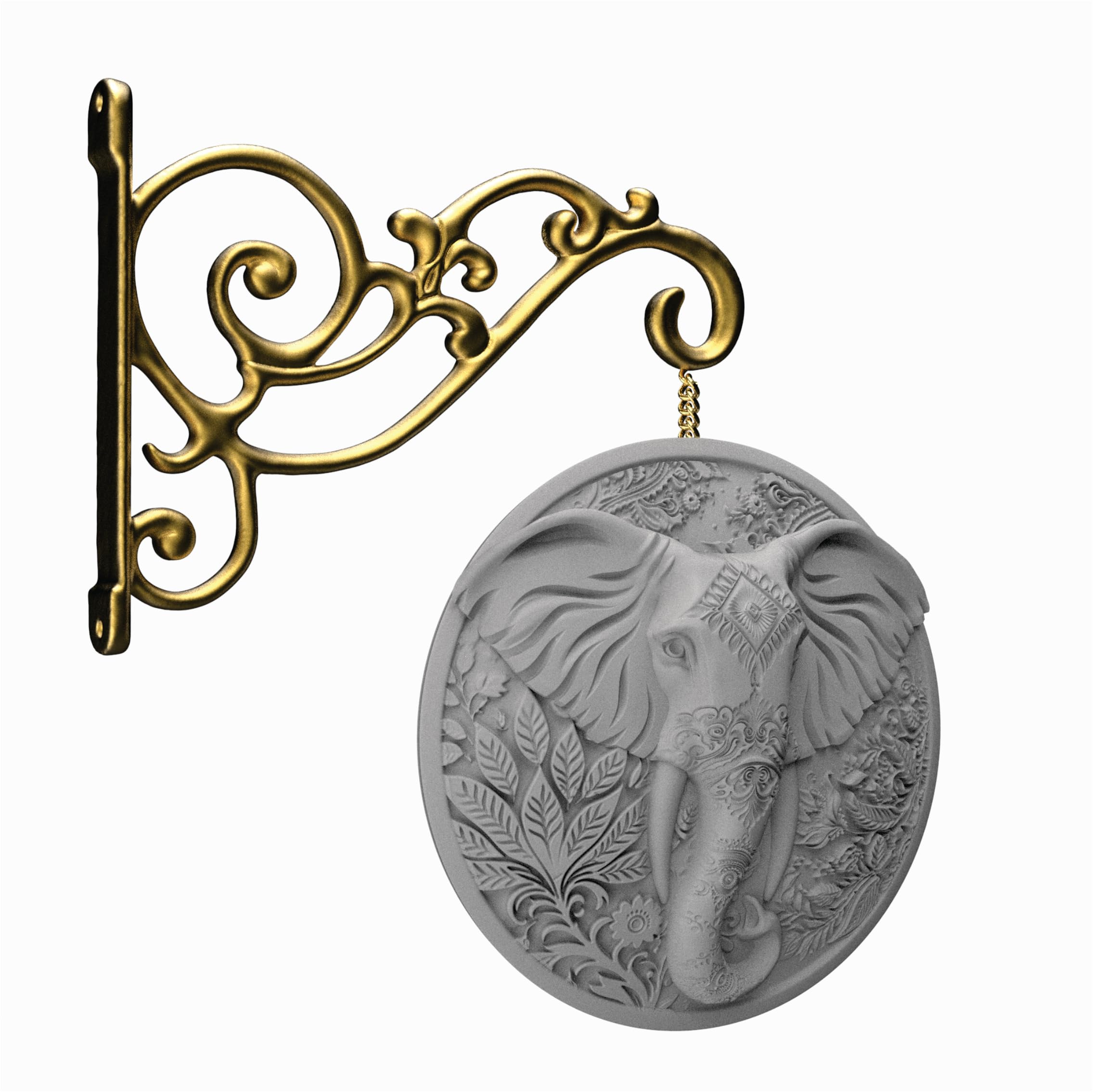 Trinity Designs Gold Premium Finish Hanging Bracket Wall - Outdoor Plant Holder Stand, Wall Hook Hanger for Hanging Pot Plants, Garden Decor - Metal Plant Hanger with Decorative Wall Hanging Design-image-3