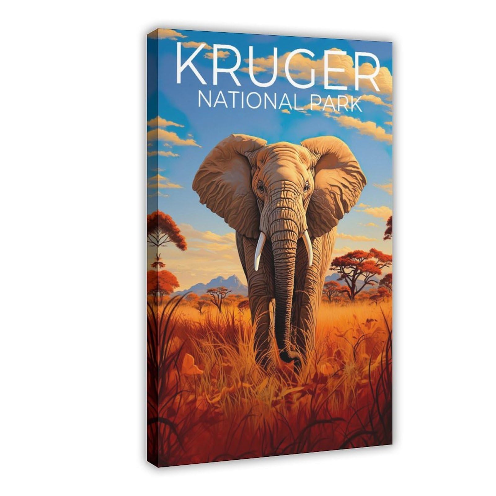 Bareronor Kruger Elephant Poster Canvas Poster Bedroom Decor Landscape Office Room Decor Gift 12" L X 18" W