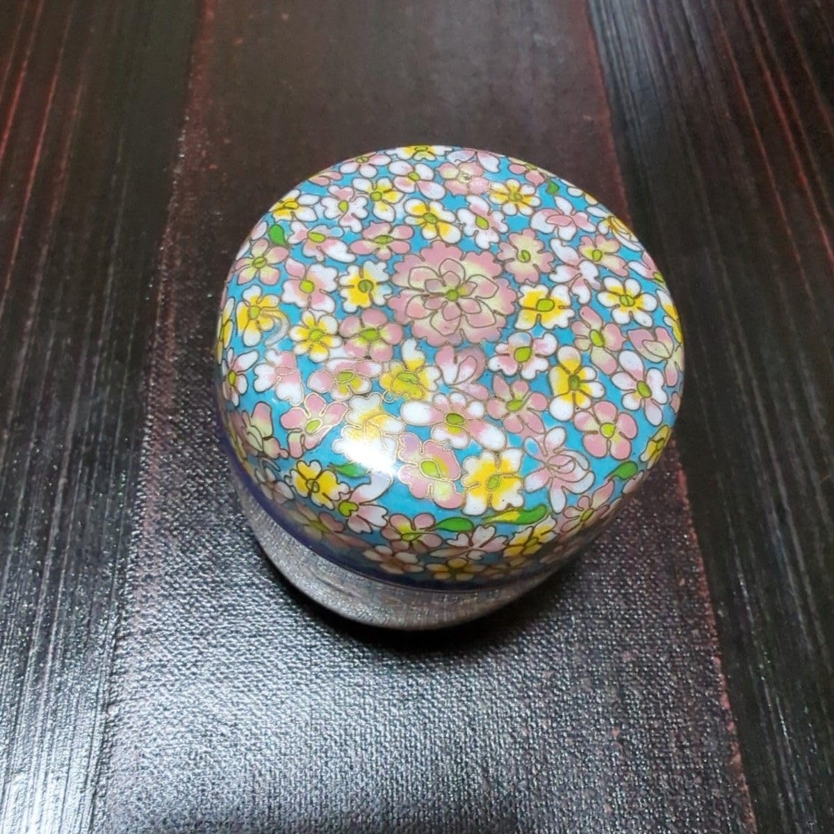 2621 七宝焼 茶入 梅柄 中国美術 小物入 2621 七宝焼 茶入 梅柄 中国美術 小物入