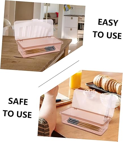 Miniatura 9 de Caja de almacenamiento de plástico para palillos con tapa, organizador de utensilios de cocina para encimera, soporte cubierto para cubiertos,