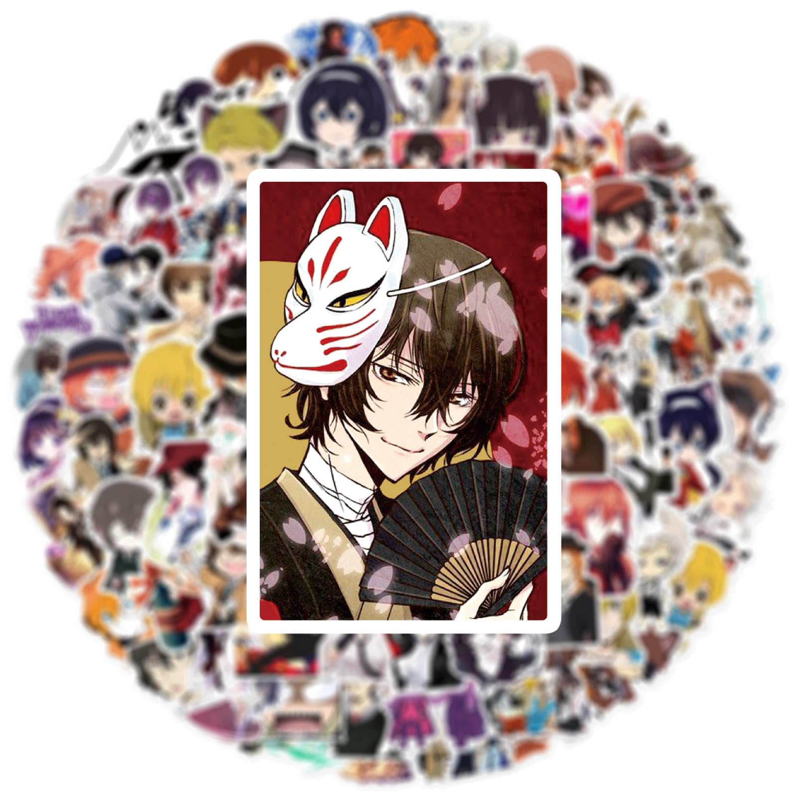 Autocollants Bungo Strays Dogs, 64 Pcs Dazai Figurine Vinyle Stickers Imperméable Pour Fête, Scrapbooking Ordinateur Portable Skateboard Pour Étudiants Adolescents