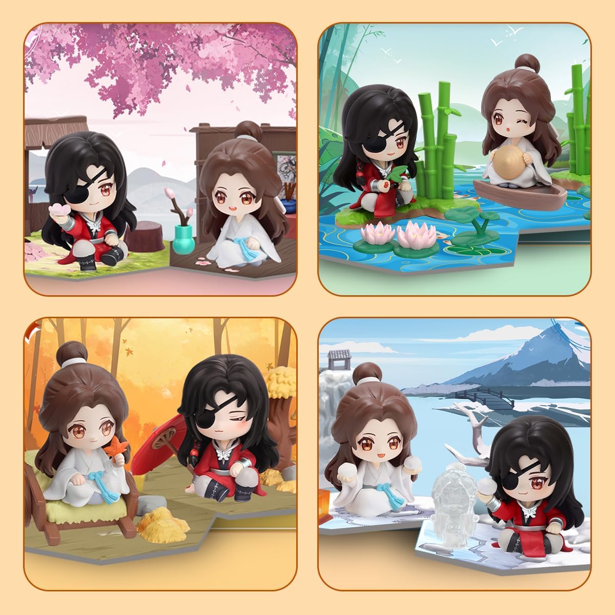 Heaven Official Blessing Blind Box Hua Cheng Xie Lian Chibi Figure Anime Gift (Single (randomized))