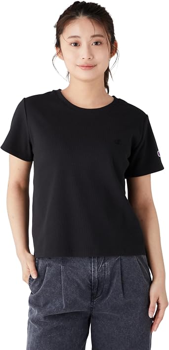 Champion CWSD335Z-410-M Short Sleeve T-Shirt, Round Neck, Embroidered Logo, Womens Basic