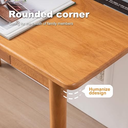 Miniatura 7 de Escritorio de madera maciza con cajones, escritorio de computadora de madera para oficina en casa, escritorio de estudio de juegos para espacios