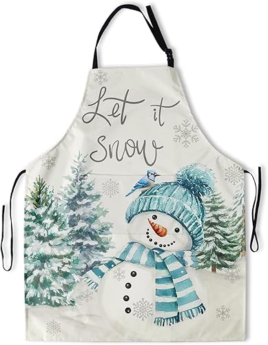 Miniatura 24 de Giwawa Delantal unisex para adultos, impermeable, resistente a las manchas, delantal de cocina con 2 bolsillos para BBQ, parrilla y pintura