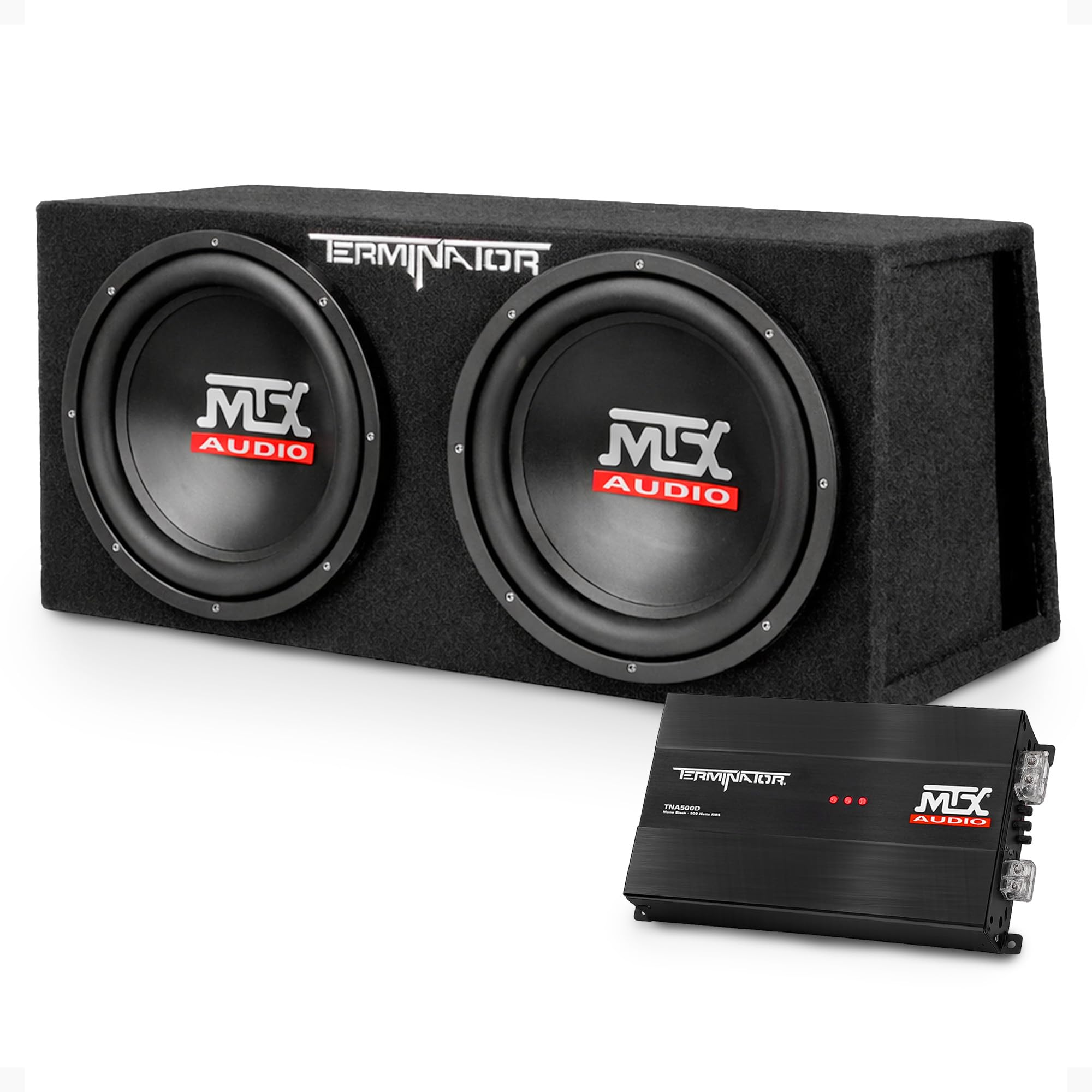 Photo 1 of MTX TNP212DV Dual 12-Inch Subwoofer Enclosure with Amplifier