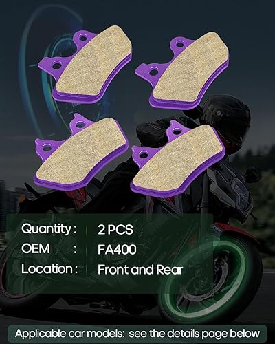 Miniatura 2 de SCITOO Pastillas de freno de fibra de carbono aptas para 00 01-04 Dyna, 01-06 para Fatboy, 00 01-03 05 HeritageNight, 00-02 Softail