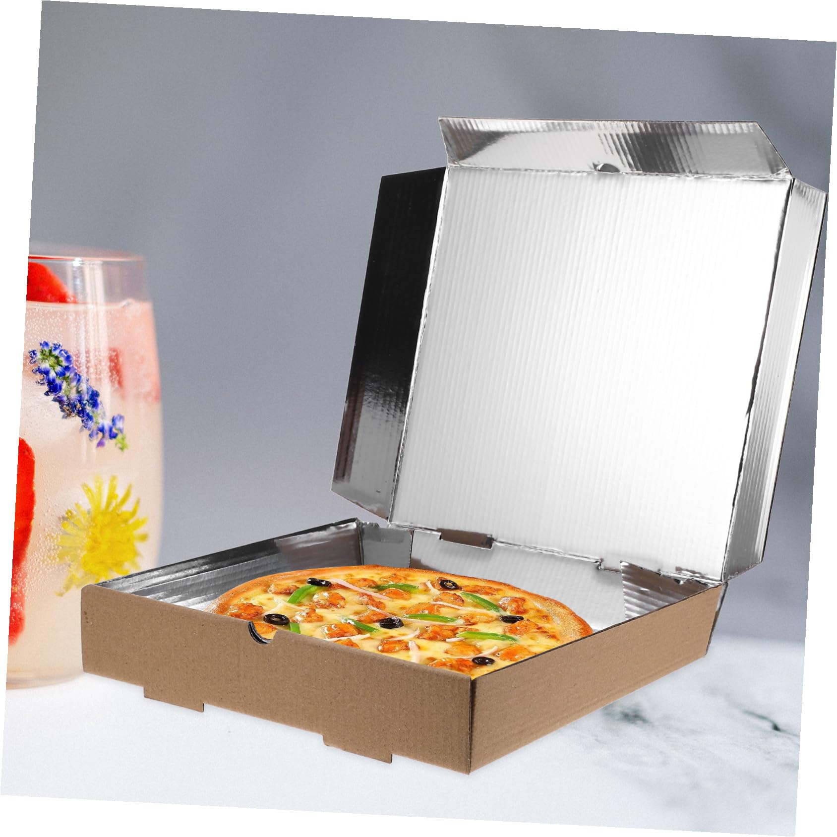 Scatole Per Pizza Da Asporto in Cartone Ondulato, Contenitori Alimentari Sicuri Per Pizza e Dolci, Confezione Da 10 Pezzi 23 Cm Per Bar, Ristoranti e Picnic