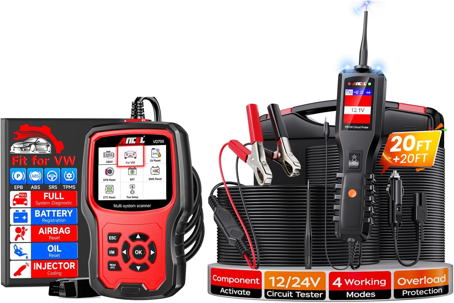 ANCEL PB100 Car Circuit Tester VD700 OBD2 Diagnostic Code Reader Scan Tool