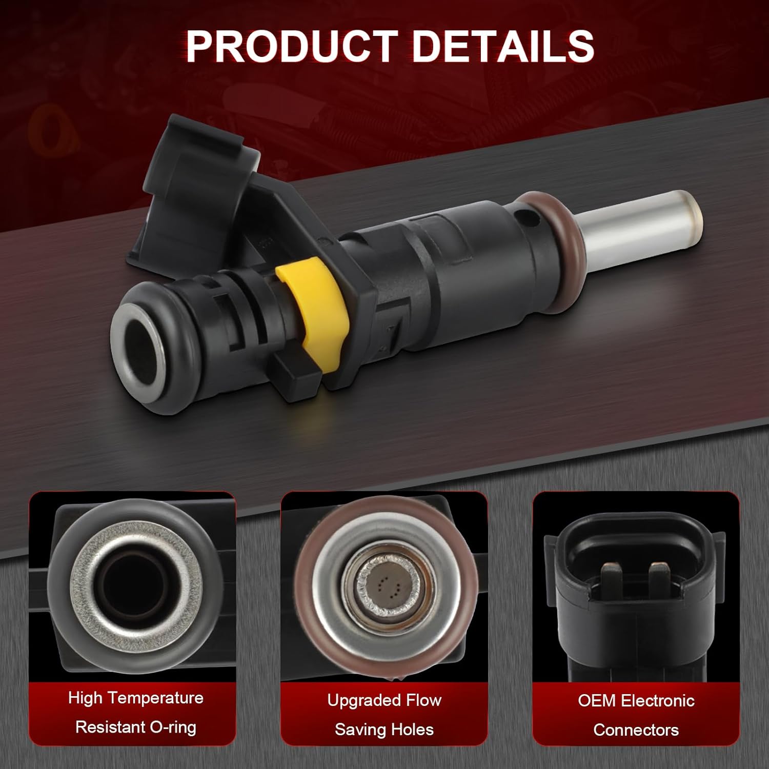 FJ1111 Injectors ANGLEWIDE 13537528176 Fuel Injectors Set fit for 2013 2015 for Mini Cooper 1.6L, 2011 2012 2013 2014 2015 2016 for Mini Cooper Countryman 1.6L, 8 Holes 4Pcs