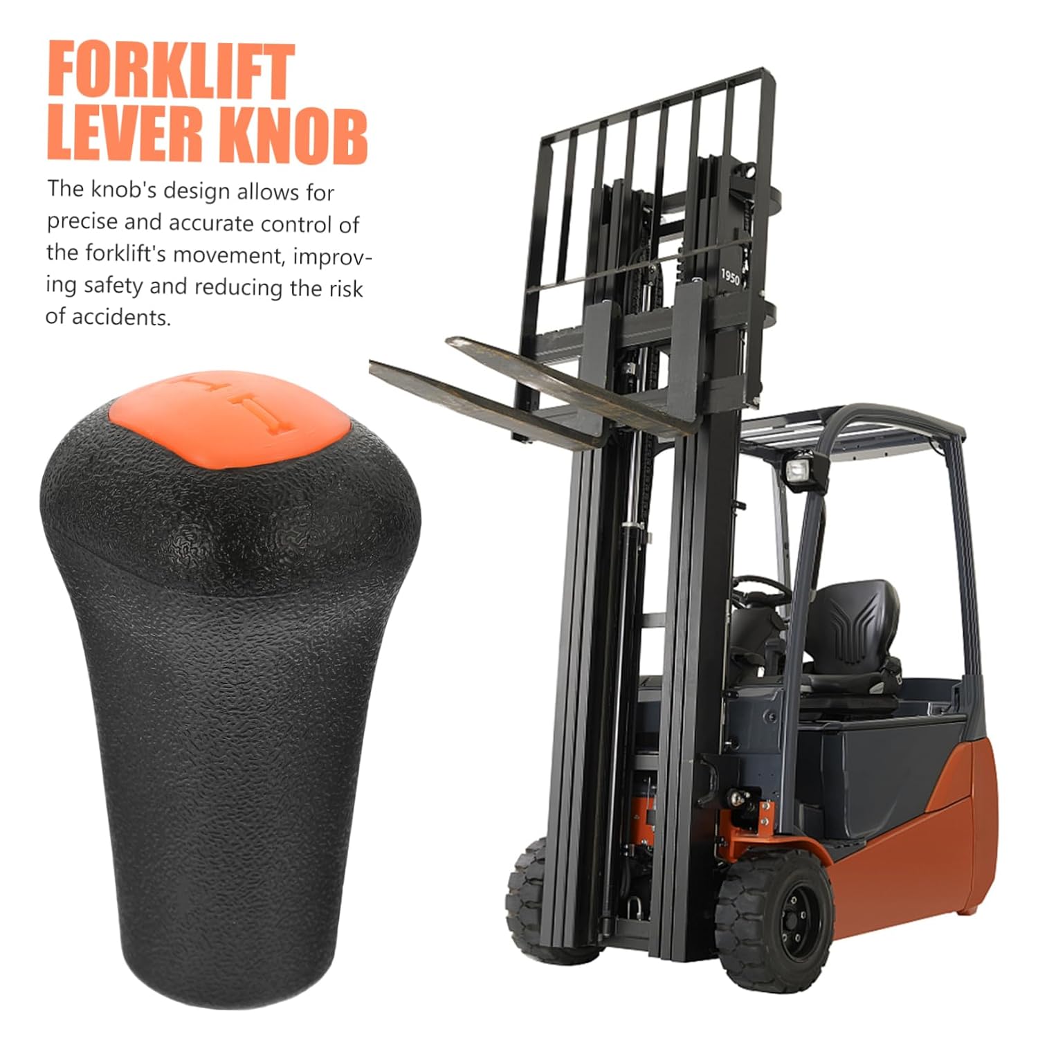SOLUSTRE Forklift Handle Knob Replaceable Lever Knob Professional Knob Replacement Lever Accessory Orange