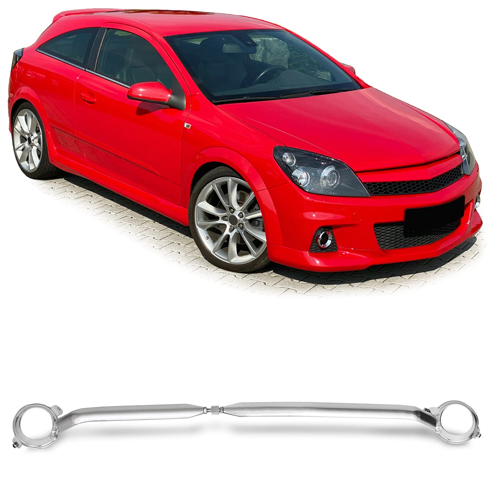 Alu Domstrebe vorne poliert für Opel Astra H 04-10 Limousine Carvan GTC TwinTop