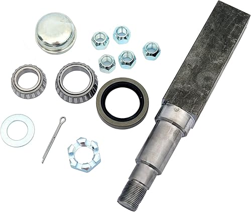 Miniatura 8 de Conjunto de cubo de remolque circular de 5 pernos en 5 pulgadas, apto para eje de 3,500 libras, con husillo cónico y rodamientos de 1-38 a 1-116