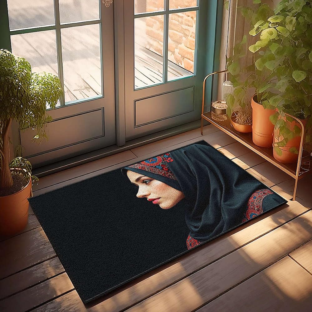 Tapis de sol fleuri antidérapant lavable entrée et cuisine