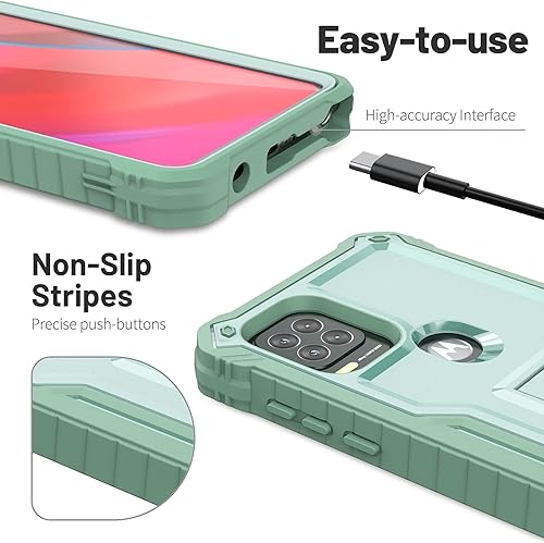 Miniatura 2 de ExoGuard Funda para Moto G Stylus 5G, funda de goma a prueba de golpes de cuerpo completo, protector de pantalla integrado y soporte compatible con